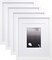 11x14 Picture Frames Set of 4, Made of Solid Wood Covered by Plexiglass 5x7 and 8x10 with Mat or 11x14 without Mat, for Table Top Display and Wall Mounting Photo Frame White